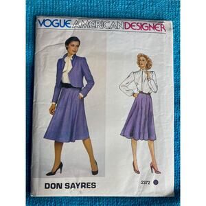 Vogue sewing pattern 2372 suit blazer midi skirt